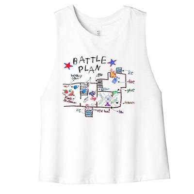 Funny Battle Plan Christmas Home Hand Dawn Alone Xmas Women's Racerback Cropped Tank