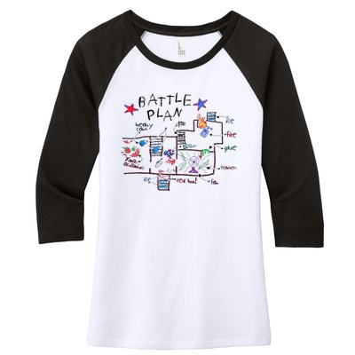 Funny Battle Plan Christmas Home Hand Dawn Alone Xmas Women's Tri-Blend 3/4-Sleeve Raglan Shirt