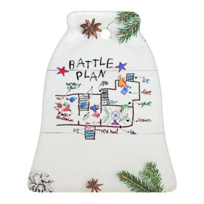 Funny Battle Plan Christmas Home Hand Dawn Alone Xmas Ceramic Bell Ornament