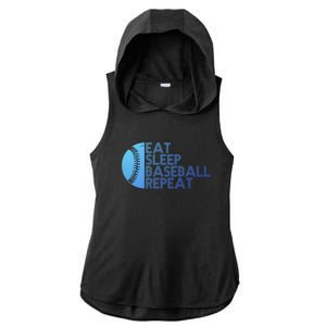 Funny Baseball Player Eat Sleep Baseball Repeat Baseball Gift Ladies PosiCharge Tri-Blend Wicking Draft Hoodie Tank