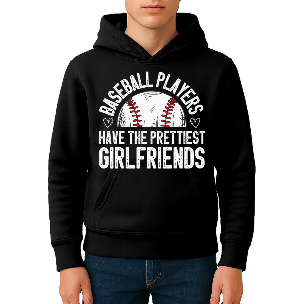 funny Baseball players have the prettiest girlfriends Kids Hoodie