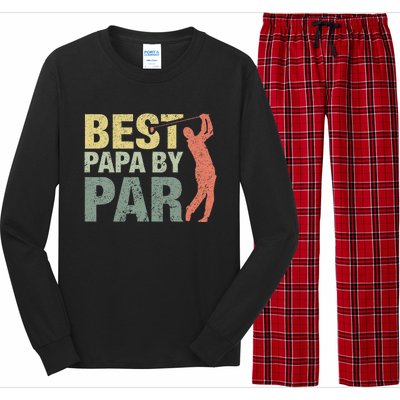 Funny Best Papa By Par Fathers Day Golf Gift Grandpa Long Sleeve Pajama Set