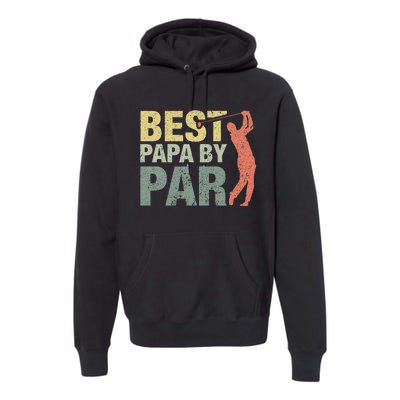 Funny Best Papa By Par Fathers Day Golf Gift Grandpa Premium Hoodie