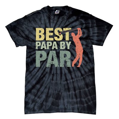 Funny Best Papa By Par Fathers Day Golf Gift Grandpa Tie-Dye T-Shirt