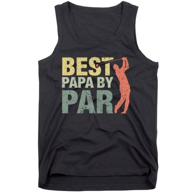 Funny Best Papa By Par Fathers Day Golf Gift Grandpa Tank Top