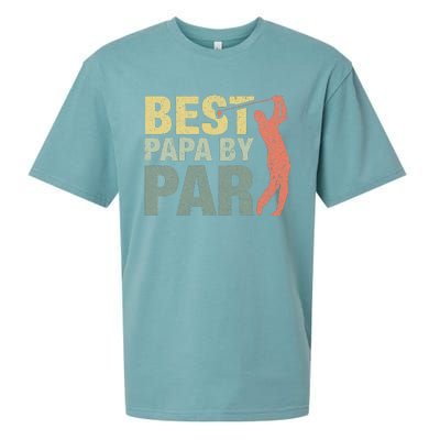 Funny Best Papa By Par Fathers Day Golf Gift Grandpa Sueded Cloud Jersey T-Shirt