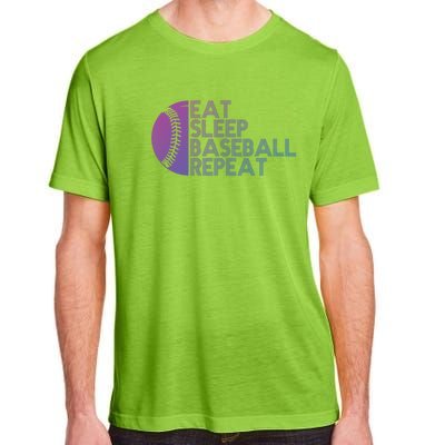 Funny Baseball Player Eat Sleep Baseball Repeat Baseball Gift Adult ChromaSoft Performance T-Shirt