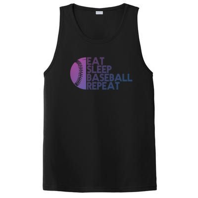 Funny Baseball Player Eat Sleep Baseball Repeat Baseball Gift PosiCharge Competitor Tank