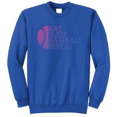 Funny Baseball Player Eat Sleep Baseball Repeat Baseball Gift Tall Sweatshirt