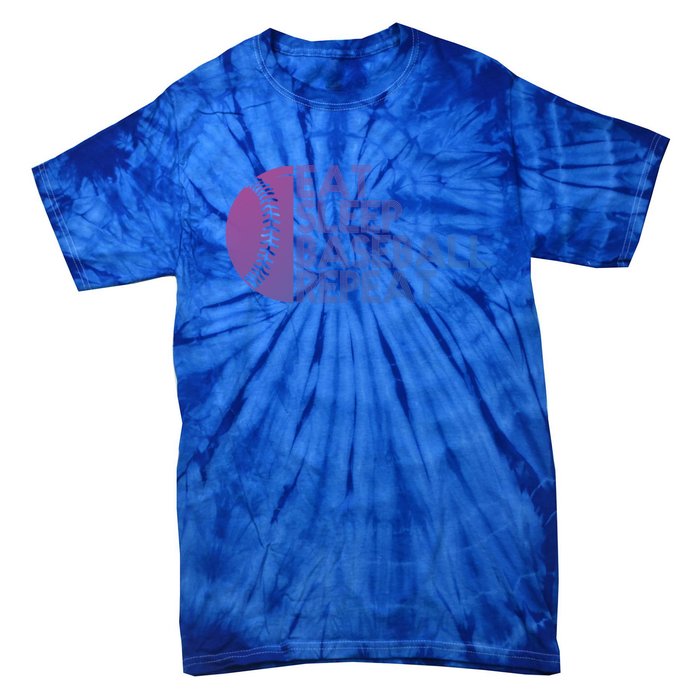 Funny Baseball Player Eat Sleep Baseball Repeat Baseball Gift Tie-Dye T-Shirt