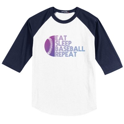 Funny Baseball Player Eat Sleep Baseball Repeat Baseball Gift Baseball Sleeve Shirt