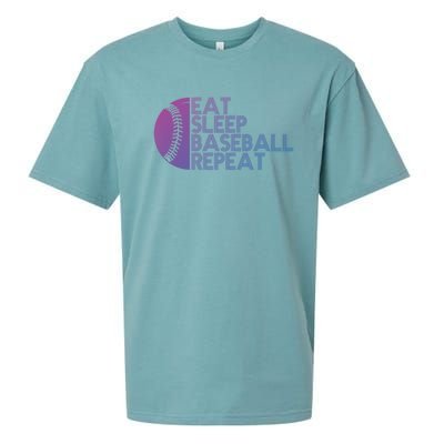 Funny Baseball Player Eat Sleep Baseball Repeat Baseball Gift Sueded Cloud Jersey T-Shirt