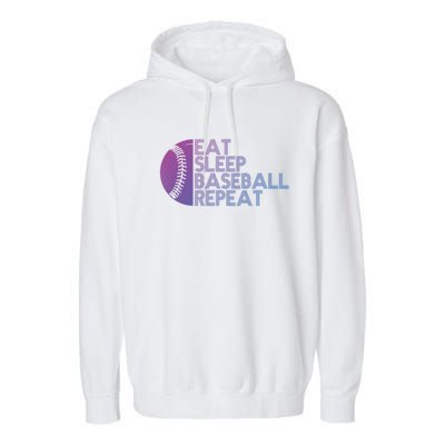 Funny Baseball Player Eat Sleep Baseball Repeat Baseball Gift Garment-Dyed Fleece Hoodie