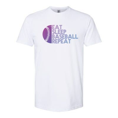 Funny Baseball Player Eat Sleep Baseball Repeat Baseball Gift Softstyle CVC T-Shirt