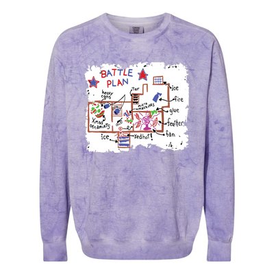 Funny Battle Plan Christmas Home Kids Hand Dawn Alone Xmas Colorblast Crewneck Sweatshirt