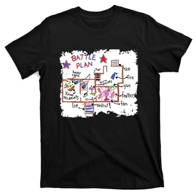 Funny Battle Plan Christmas Home Kids Hand Dawn Alone Xmas T-Shirt