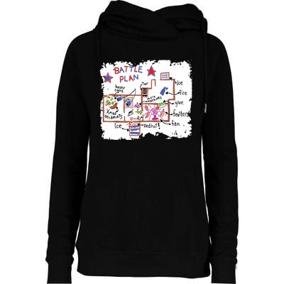 Funny Battle Plan Christmas Home Kids Hand Dawn Alone Xmas Womens Funnel Neck Pullover Hood