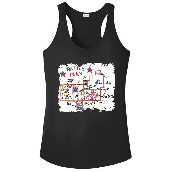 Funny Battle Plan Christmas Home Kids Hand Dawn Alone Xmas Ladies PosiCharge Competitor Racerback Tank