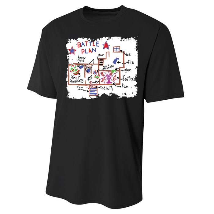 Funny Battle Plan Christmas Home Kids Hand Dawn Alone Xmas Performance Sprint T-Shirt