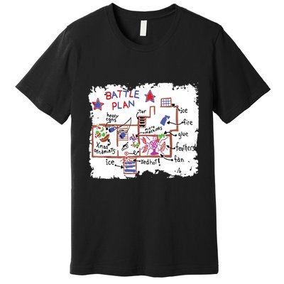 Funny Battle Plan Christmas Home Kids Hand Dawn Alone Xmas Premium T-Shirt