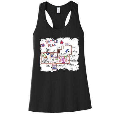 Funny Battle Plan Christmas Home Kids Hand Dawn Alone Xmas Women's Racerback Tank