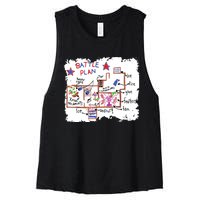 Funny Battle Plan Christmas Home Kids Hand Dawn Alone Xmas Women's Racerback Cropped Tank