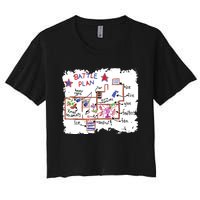 Funny Battle Plan Christmas Home Kids Hand Dawn Alone Xmas Women's Crop Top Tee