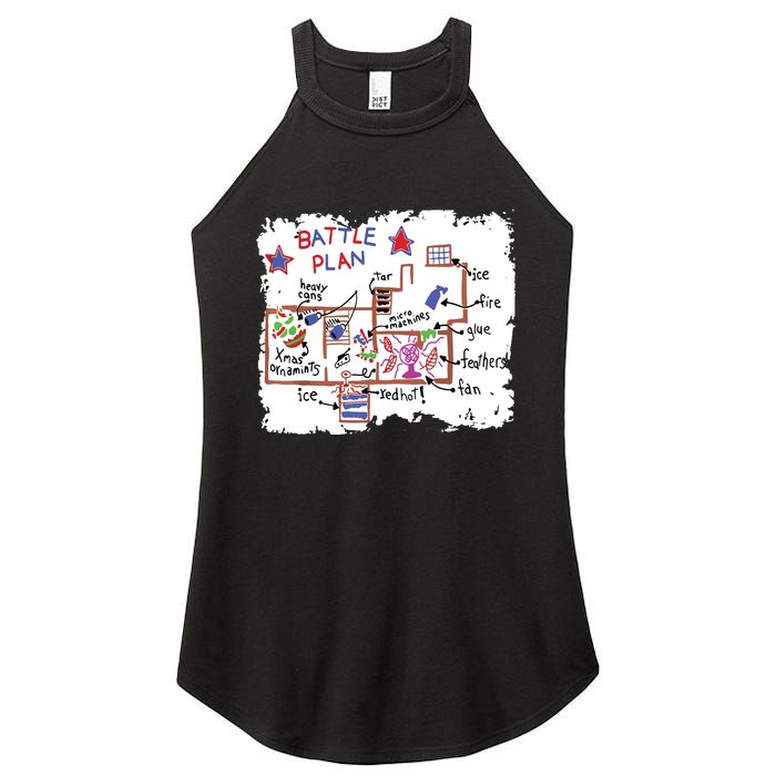 Funny Battle Plan Christmas Home Kids Hand Dawn Alone Xmas Women's Perfect Tri Rocker Tank