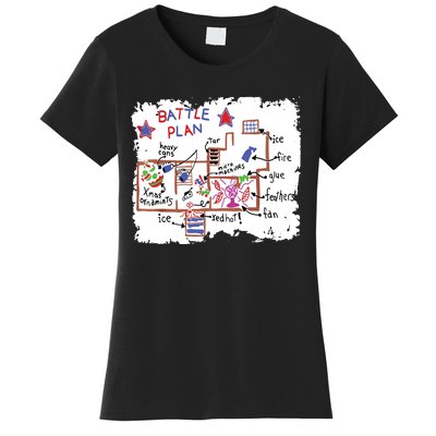 Funny Battle Plan Christmas Home Kids Hand Dawn Alone Xmas Women's T-Shirt