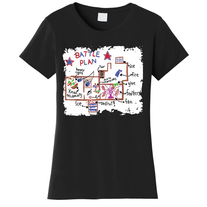 Funny Battle Plan Christmas Home Kids Hand Dawn Alone Xmas Women's T-Shirt