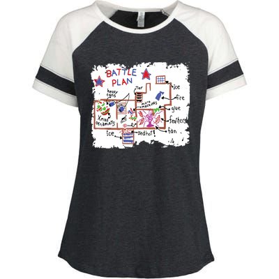 Funny Battle Plan Christmas Home Kids Hand Dawn Alone Xmas Enza Ladies Jersey Colorblock Tee