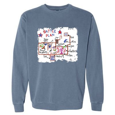 Funny Battle Plan Christmas Home Kids Hand Dawn Alone Xmas Garment-Dyed Sweatshirt