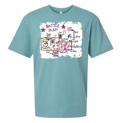 Funny Battle Plan Christmas Home Kids Hand Dawn Alone Xmas Sueded Cloud Jersey T-Shirt