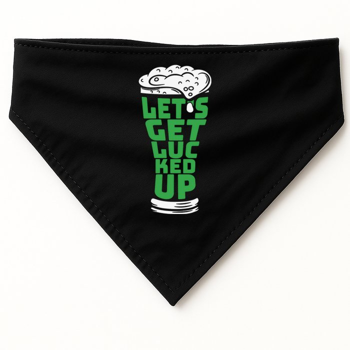 Funny Beer Patricks Day Lets Get Lucked Up USA-Made Doggie Bandana