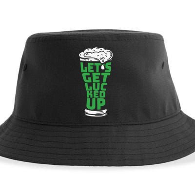 Funny Beer Patricks Day Lets Get Lucked Up Sustainable Bucket Hat