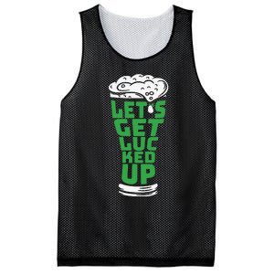 Funny Beer Patricks Day Lets Get Lucked Up Mesh Reversible Basketball Jersey Tank