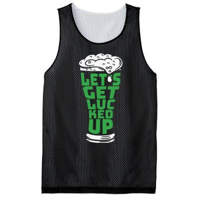 Funny Beer Patricks Day Lets Get Lucked Up Mesh Reversible Basketball Jersey Tank