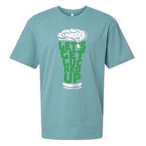 Funny Beer Patricks Day Lets Get Lucked Up Sueded Cloud Jersey T-Shirt