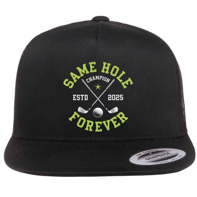 Funny Bachelor Party Groom Design Same Hole Forever Flatbill Hat