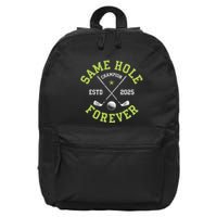Funny Bachelor Party Groom Design Same Hole Forever 16 in Basic Backpack