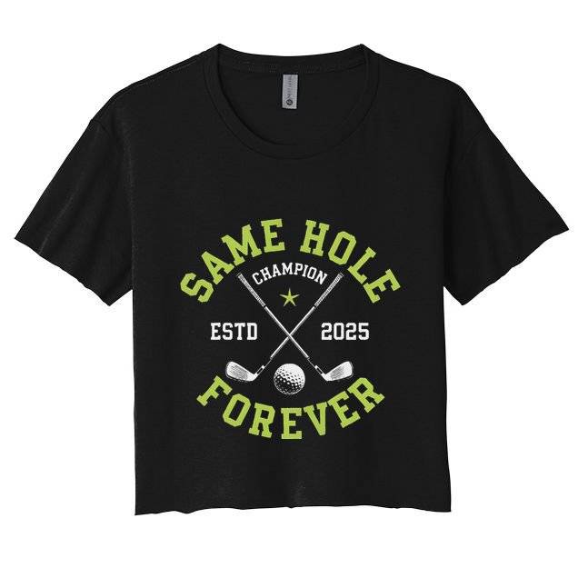 Funny Bachelor Party Groom Design Same Hole Forever Crop Top