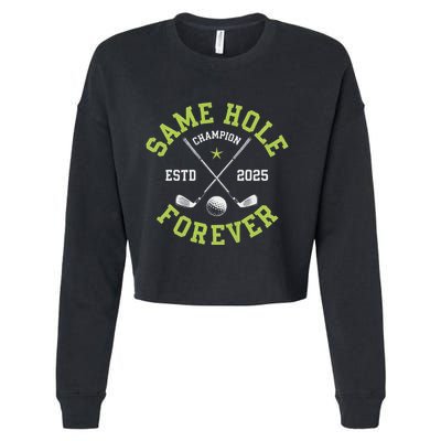 Funny Bachelor Party Groom Design Same Hole Forever Cropped Pullover Crew