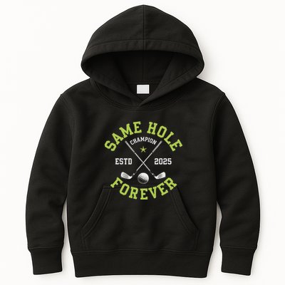 Funny Bachelor Party Groom Design Same Hole Forever Kids Hoodie