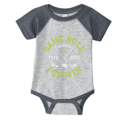 Funny Bachelor Party Groom Design Same Hole Forever Infant Baby Jersey Bodysuit