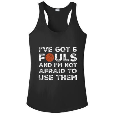 Funny Basketball Player - Hoops 5 Fouls Ladies PosiCharge Competitor Racerback Tank