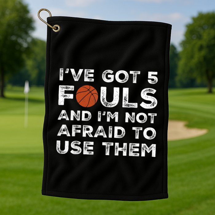 Funny Basketball Player - Hoops 5 Fouls Golf Towel