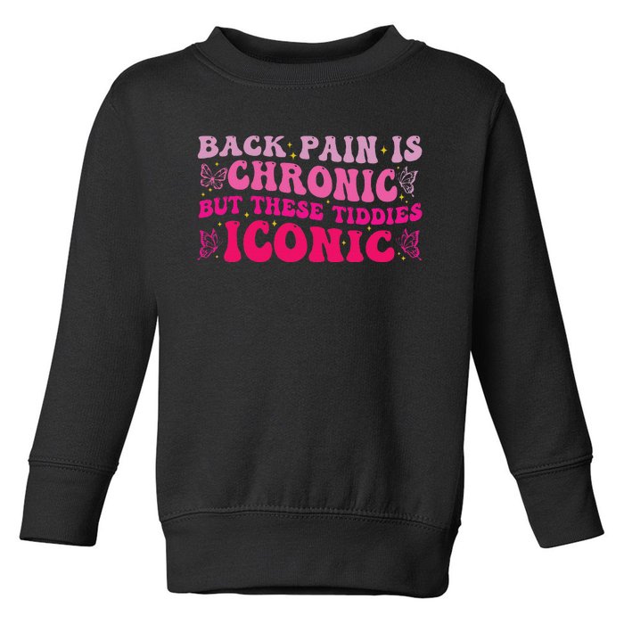 Funny Back Pain Is Chronic But These Tiddies Iconic Toddler Sweatshirt