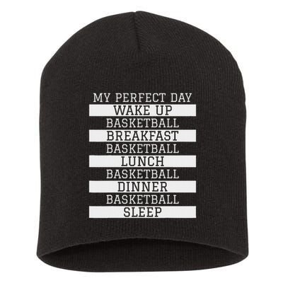 Funny Basketball Player Gift 'my Perfect Day' Basketball Short Acrylic Beanie