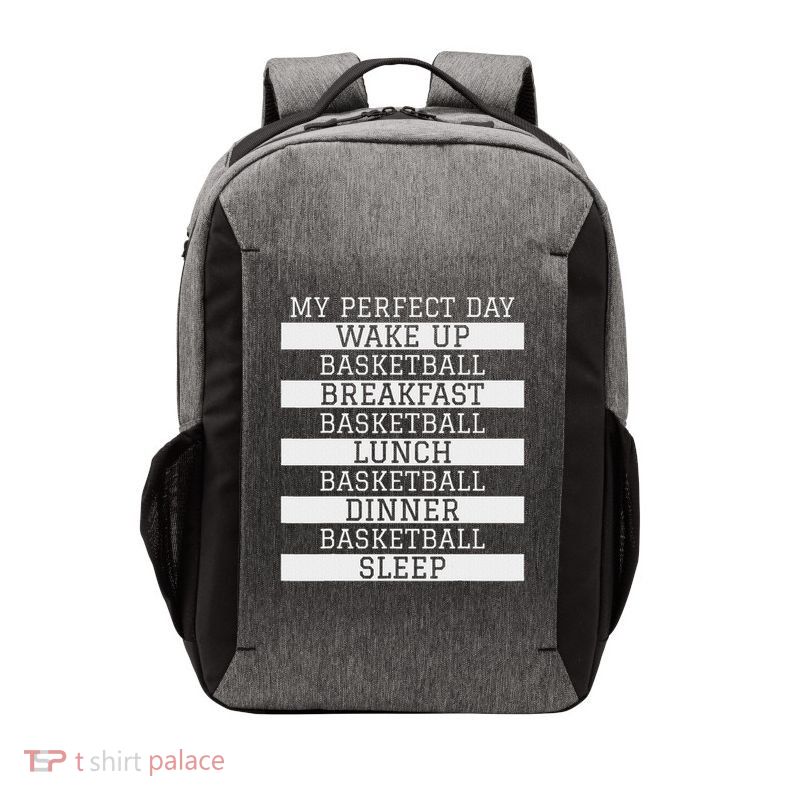 Funny Basketball Player Gift 'my Perfect Day' Basketball Vector Backpack