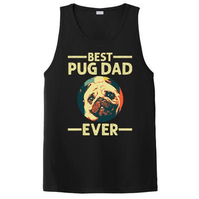 Funny Best Pug Dad Ever Art For Pug Dog Pet Lover Daddy PosiCharge Competitor Tank